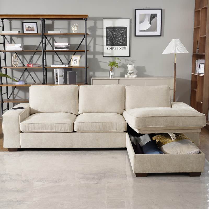 Jossilynn L-Shape Convertible Sectional Couches Sofas with Storage Chaise ( Incomplete)