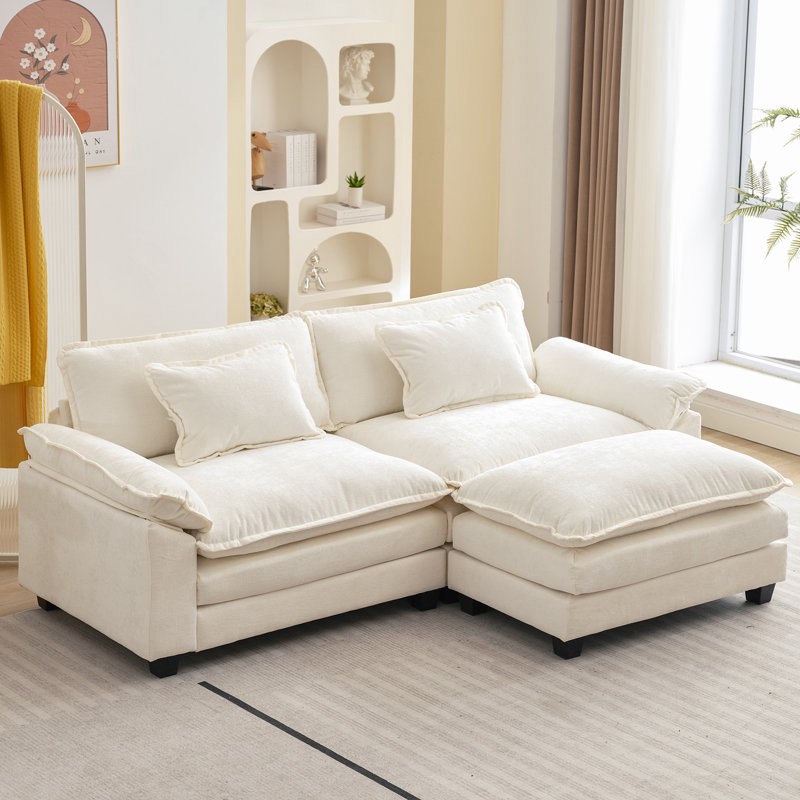 Arale 86'' Wide Comfy Cloud Couch Sectional Loveseat Sofa with Ottoman ( only ottoman/ incomplete)