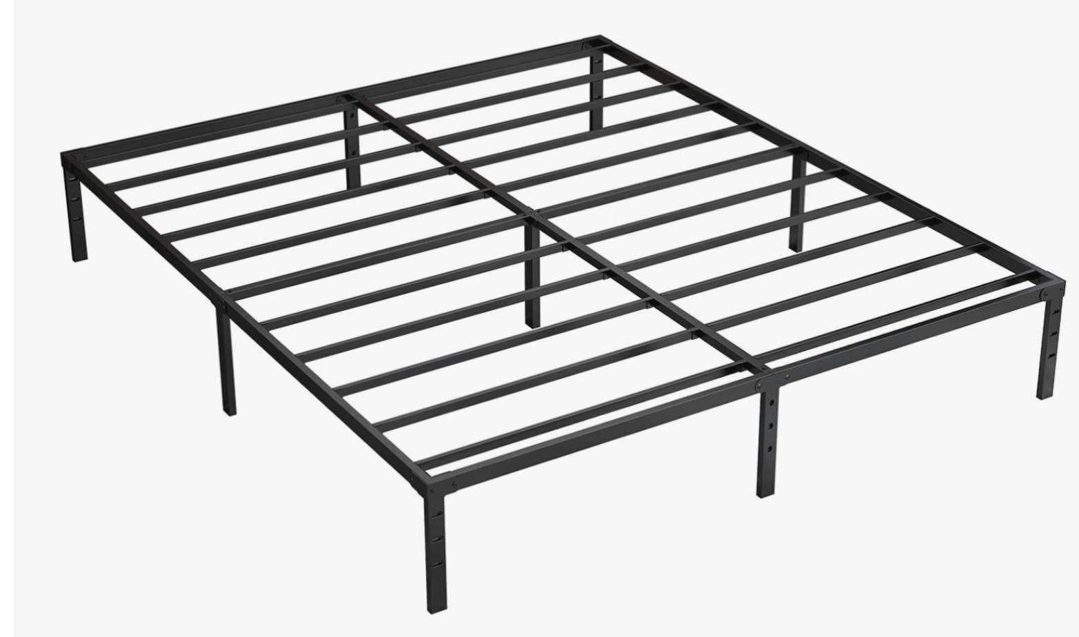 Marco de cama de metal, marco de cama de plataforma de metal simple y moderno, espacio de almacenamiento debajo de la cama, cama de marco resistente, marco de cama resistente tamaño King, 18
