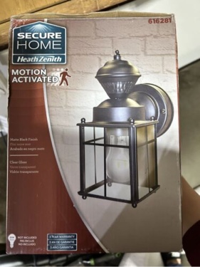 Secure Home 9.52-in H Matte Black Motion Activated Outdoor Wall Light