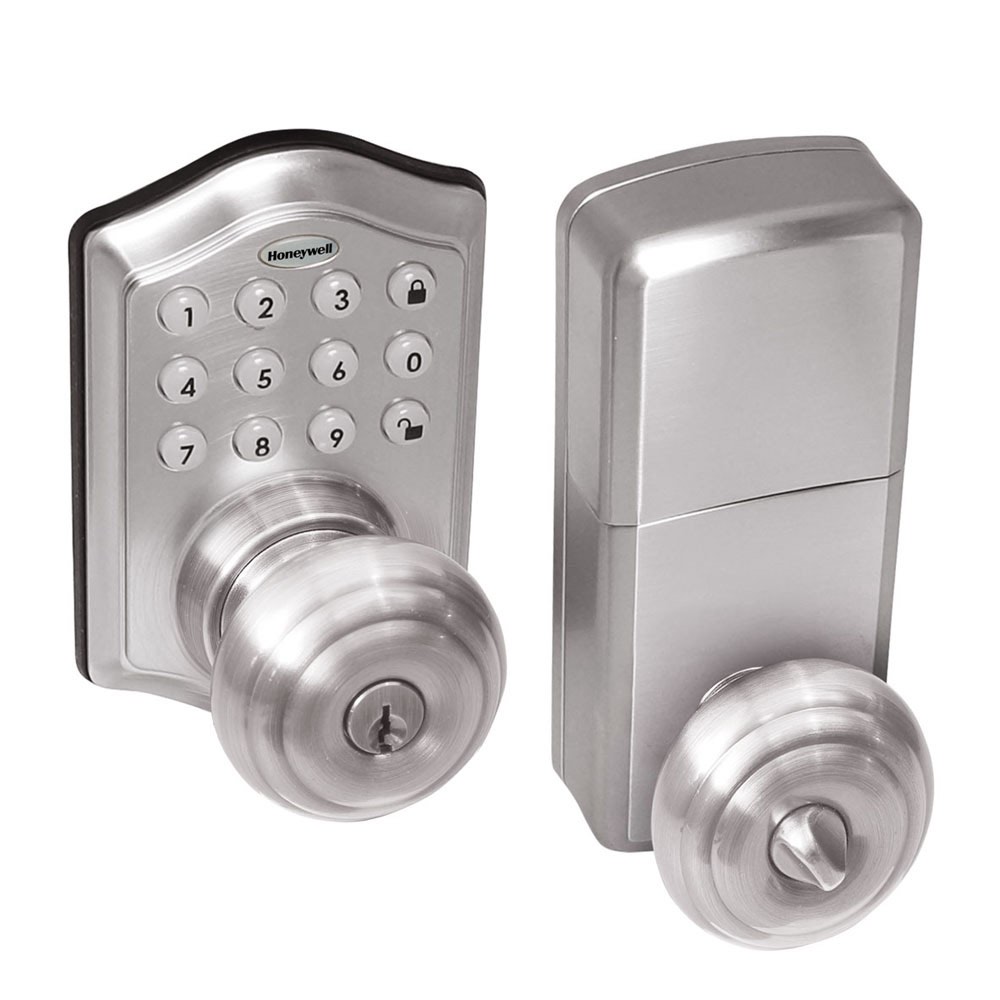 Honeywell Satin Nickel Digital Knob Electronic Keypad Entry Door Lock