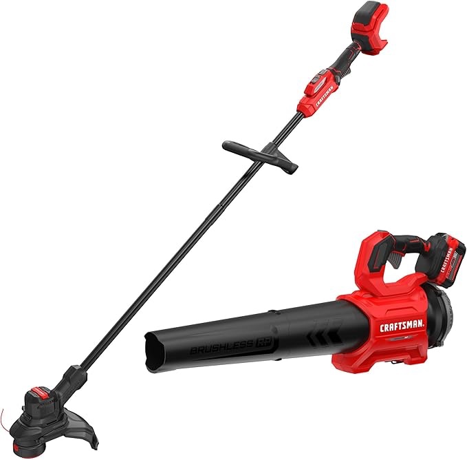 CRAFTSMAN V20* BRUSHLESS RP WEEDWACKER String Trimmer & Blower Combo Kit (5.0Ah)(5.0Ah) (CMCK497P1)
