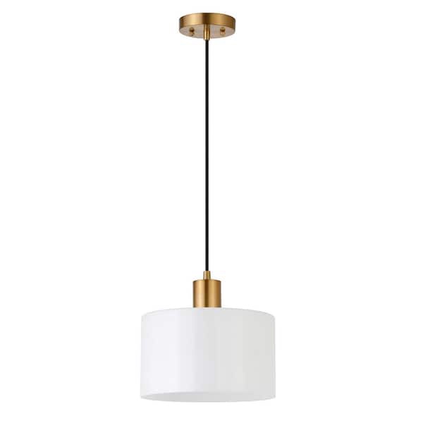 Camden&Wells - Henri White Milk Glass Pendant - Brass