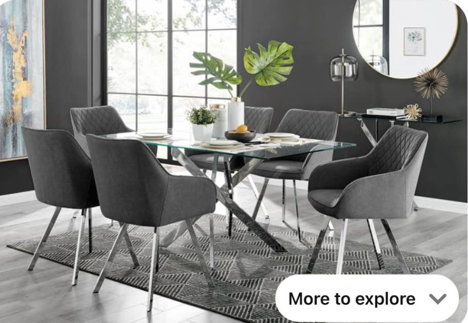 Leonardo Glass and Chrome Dining Table (incomplete table legs only)