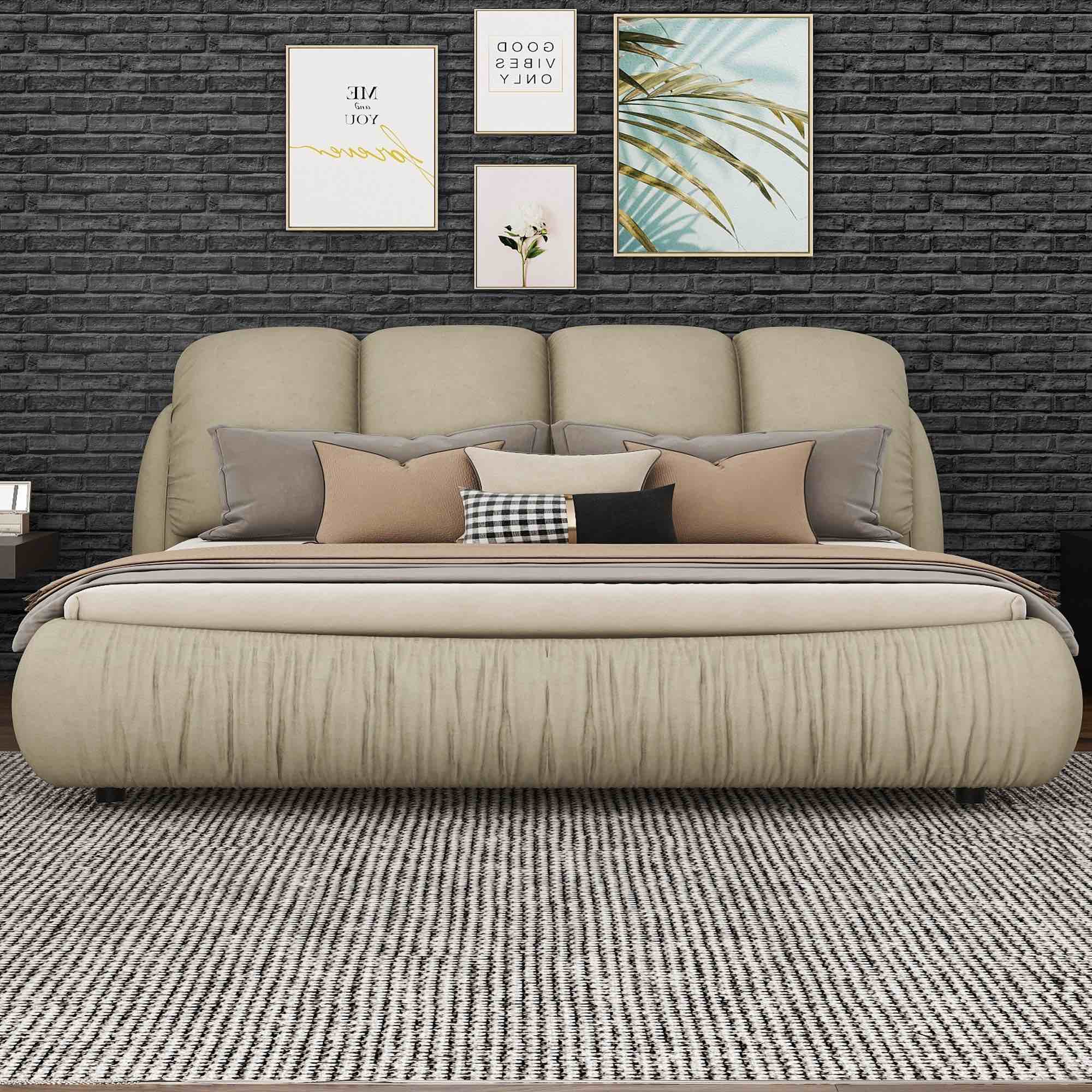 Latron Upholstered Platform Bed (incomplete upholstered panels only)