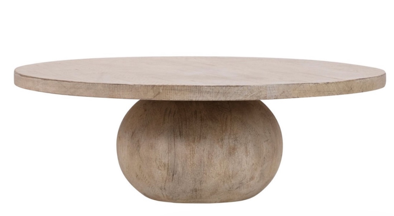 belize 42 round reclaimed pine coffee table *incomplete, table base only*