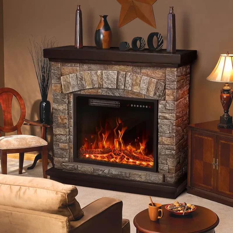 Chaitra 36.2'' W Electric Fireplace *incomplete, fireplace insert only* 
