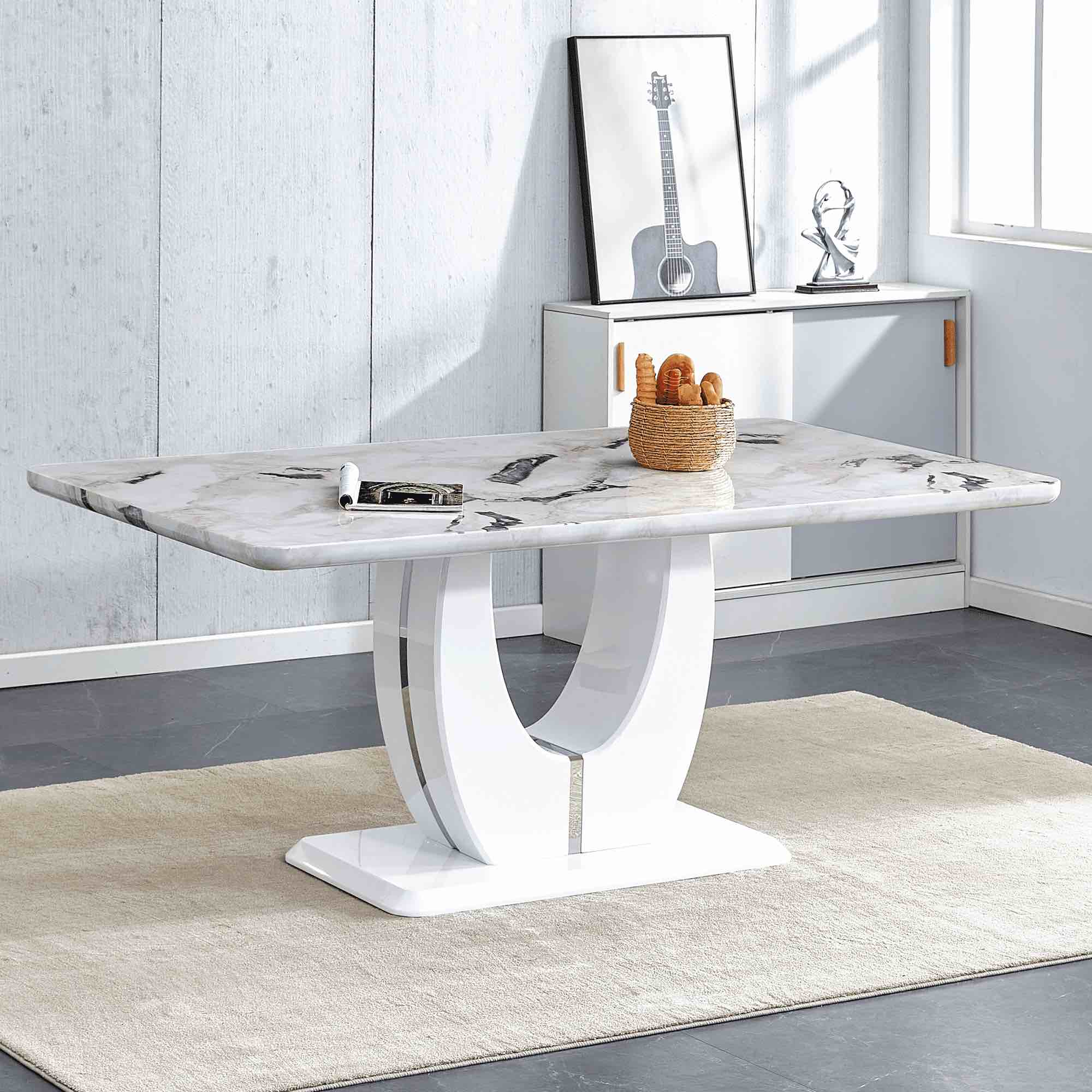 Wooden Dining Table with U shaped base WF309855AAA (incomplete table top only)