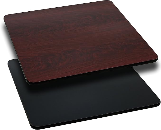 Flash Furniture Glenbrook 30'' Square Table Top with Black or Mahogany Reversible Laminate Top