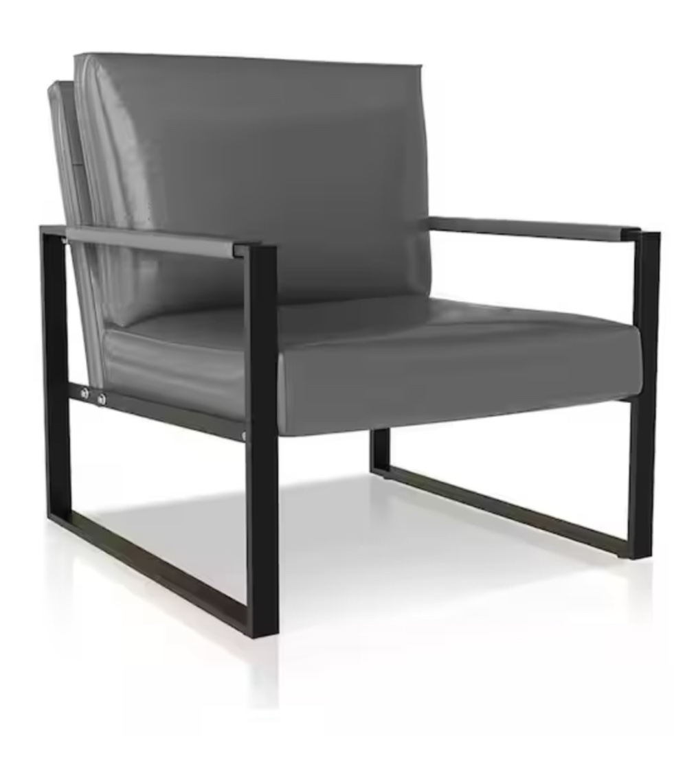 Mid-Century Style Faux Leather Upholstered Accent Arm Chair *similar to stock photo* 