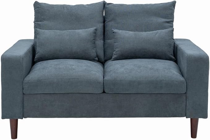 Panana - Sof biplaza compacto con reposabrazos para sala de estar, color gris ( incomplete)