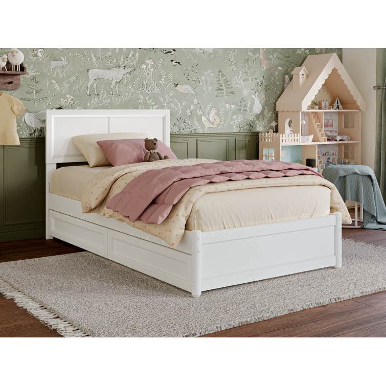 White Astley Solid Wood Panel Storage Bed( incomplete)