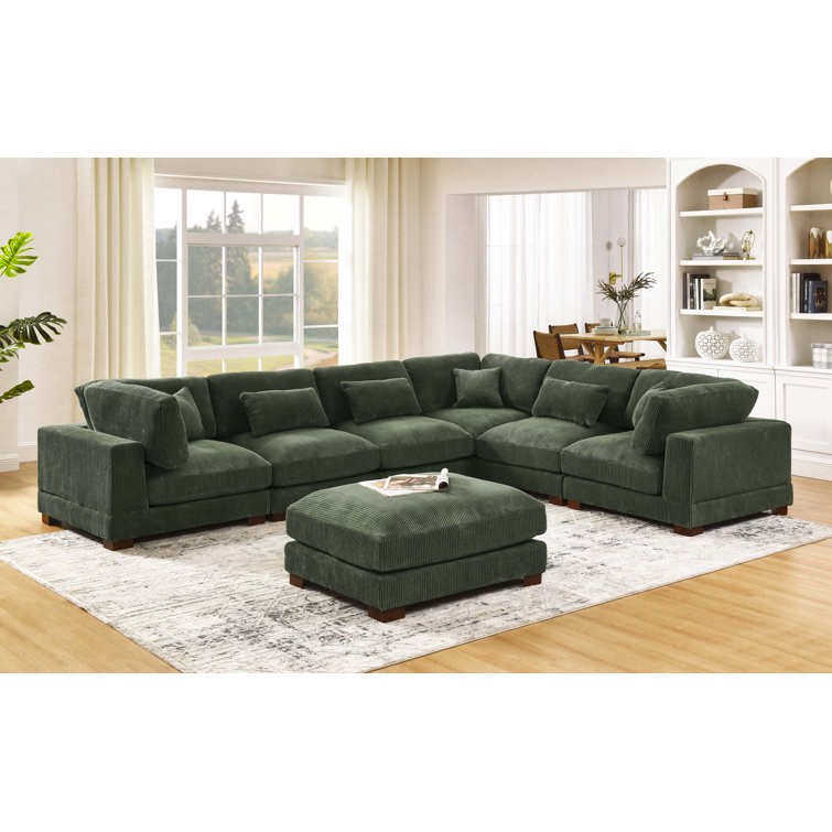 Arliz 7 - Piece 144" Wide Reversible Modular Corner Sectional with Ottoman( incomplete)