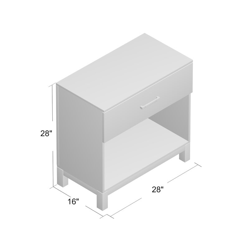 Erithon Table de chevet 1 tiroir Cedric