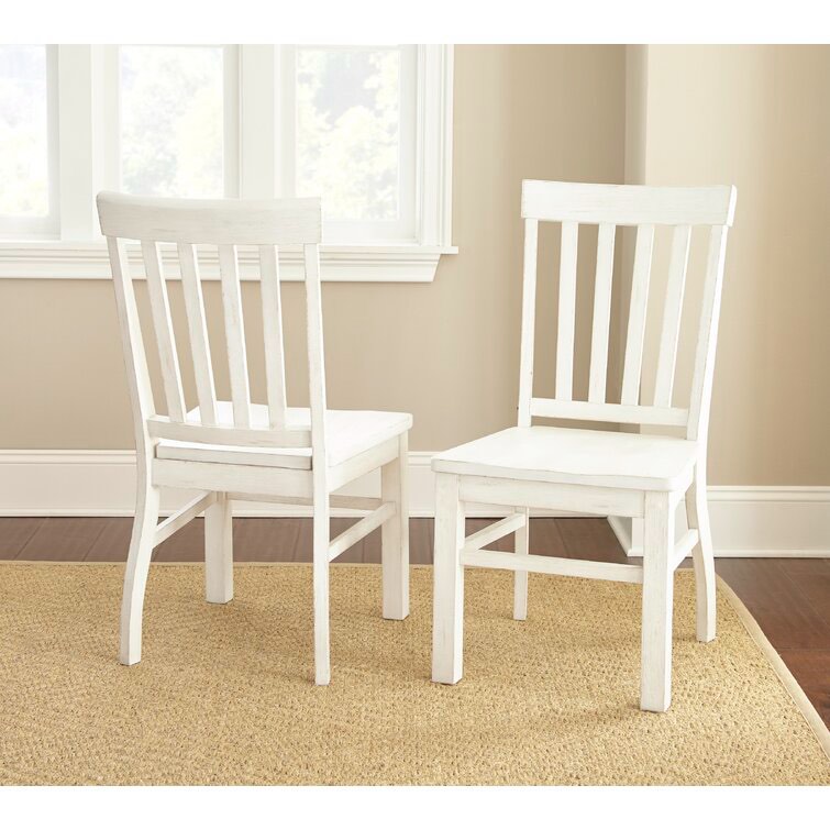 Antique White Sevenoaks Solid Wood Slat Back Side Chair (Set of 2)
