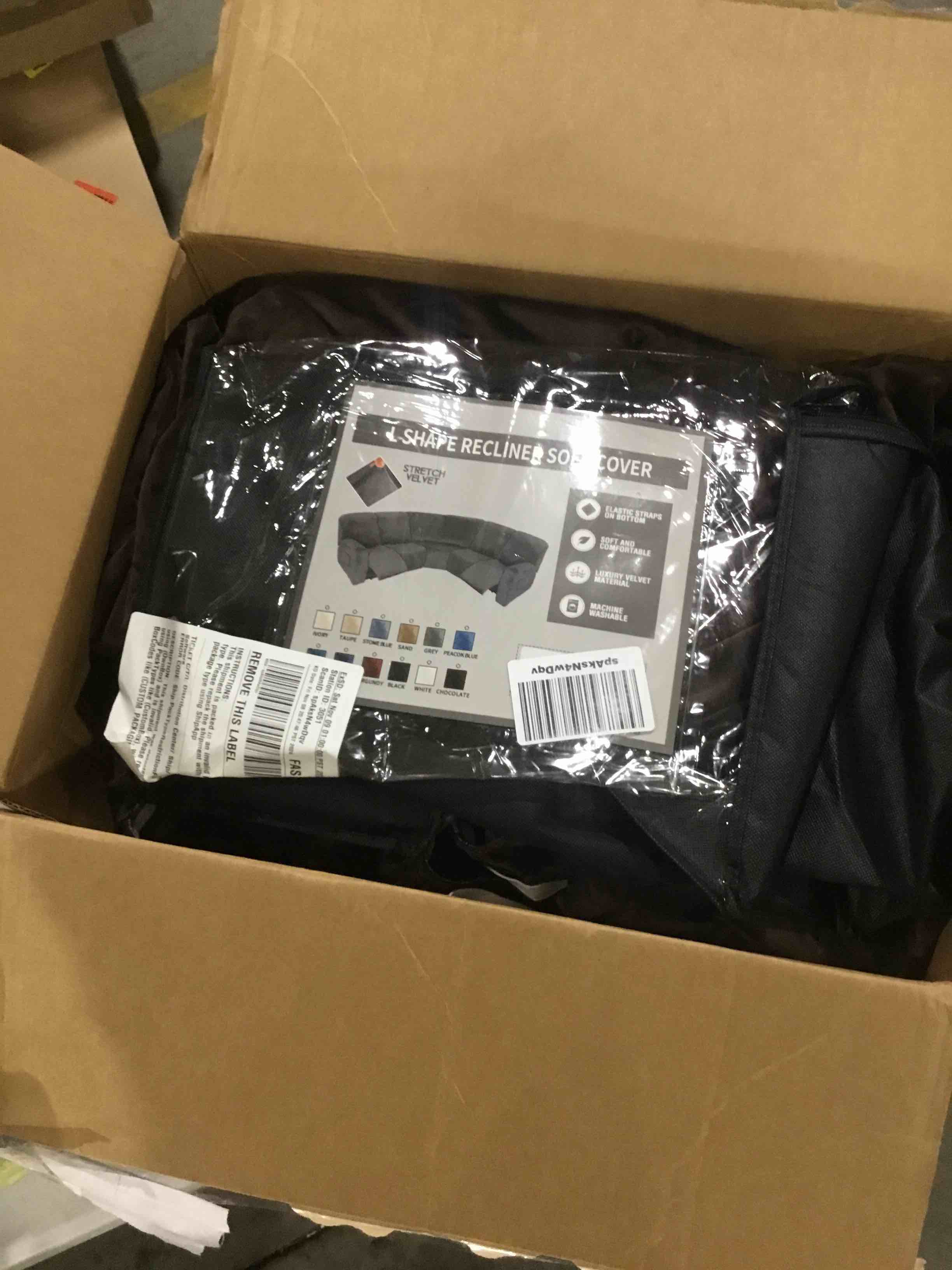 ULTICOR 7-Piece L Shape Sectional, Velvet Stretch Reclining Couch Covers for Sofa, Thick, Soft, Washable (Chocolate, 5 Seat Recliner Cover)