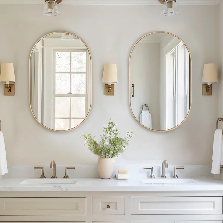 Gold Rosser 21'' W 34'' H Recessed Medicine Cabinet 