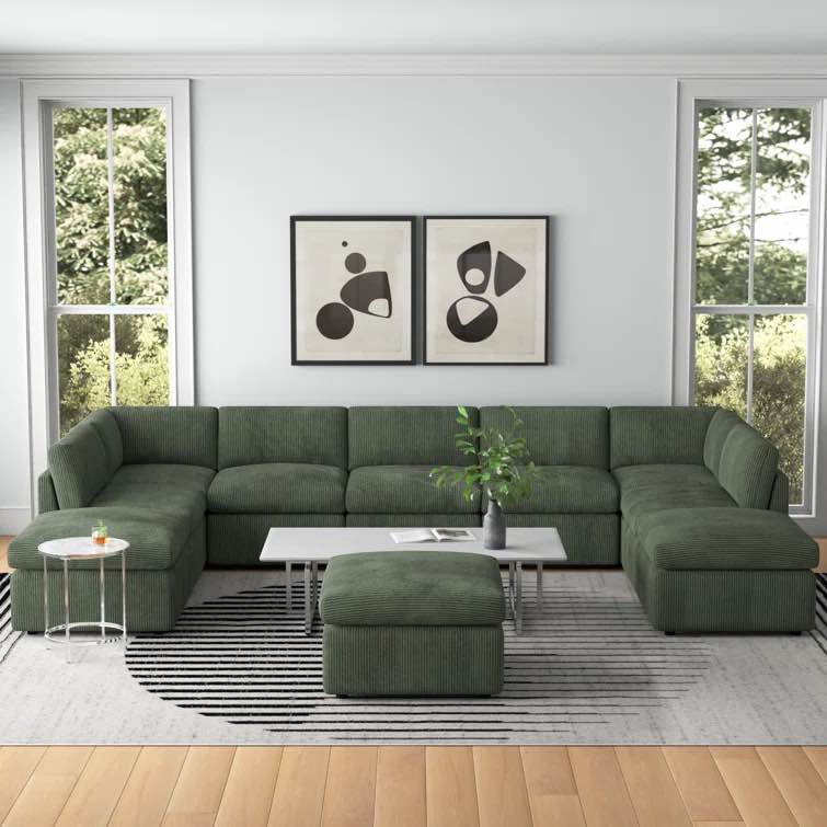 (incomplete)Arfsten 10 - Piece Corduroy Sectional
