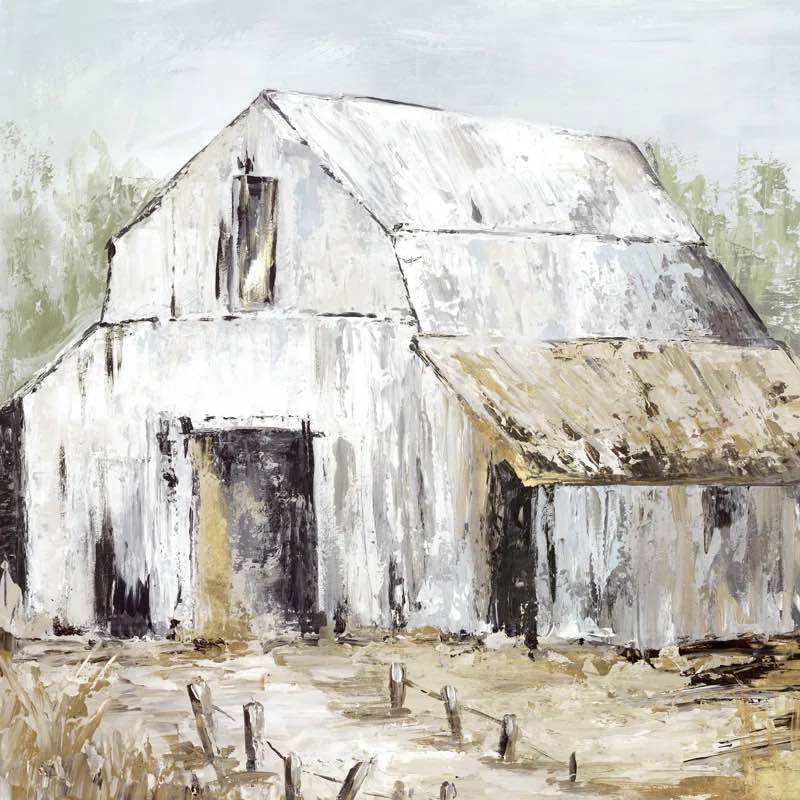 Asua White Barn-Wrapped Canvas Print