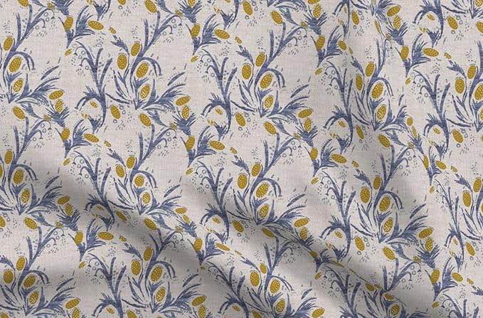 Spoonflower Fabric - French Thistle Floral Flowers Leaf Boho Bohemian Botanical Nursery Printed on Minky Fabric Fat Quarter - Sewing Baby Blankets Quilt Backing Plush