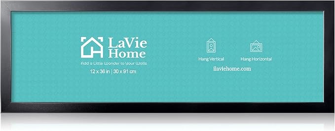 LaVie Home 8x24 Picture Frame Black, Panoramic Picture Frame for Wall Decoration, Classic Black Minimalist Style Suitable for Decorating Houses, Offices, Hotels?1 Pack?