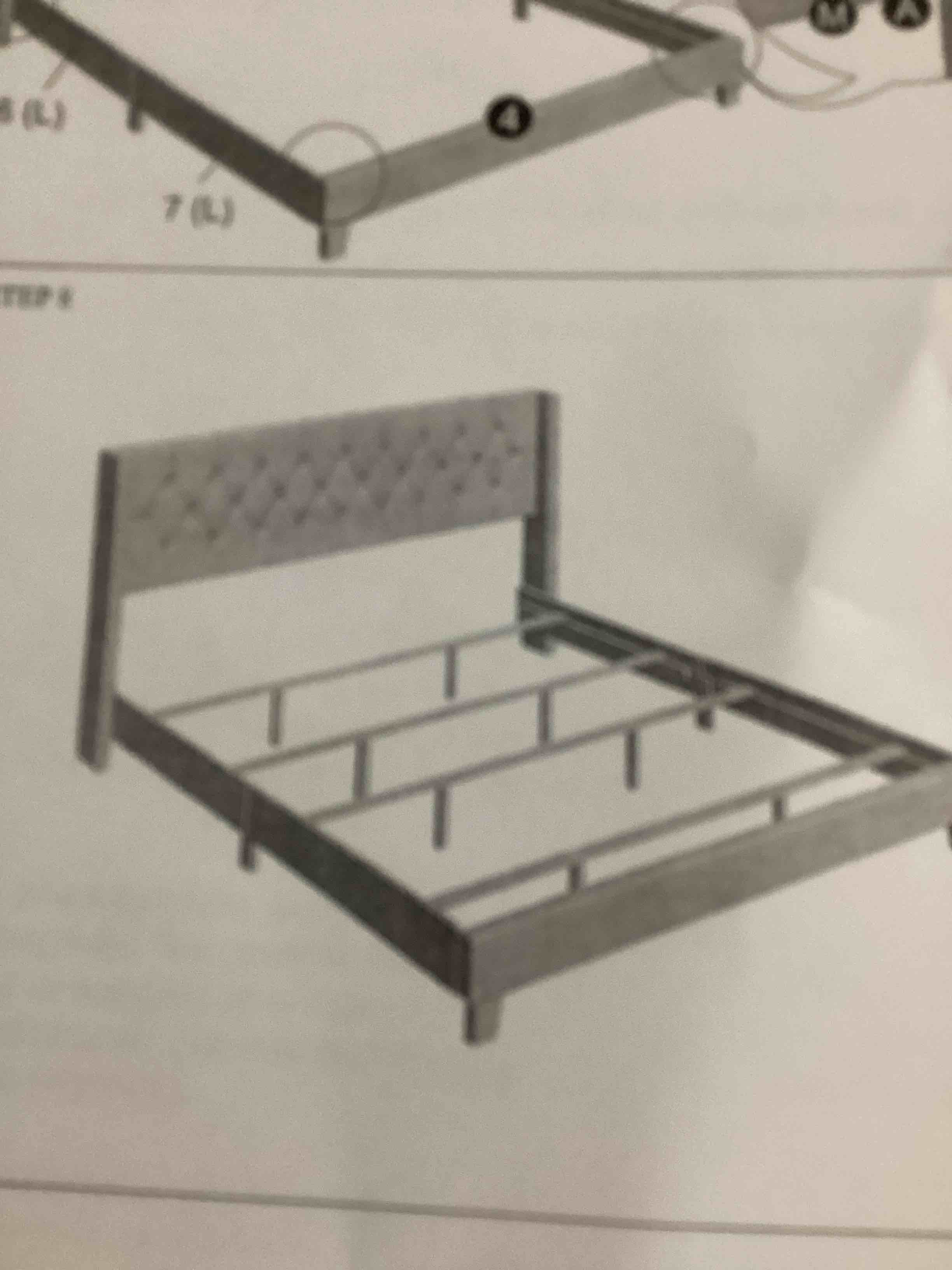 C8403KUB-CGY-LN KING SIZE UPHOLSTERED WINGBACK BED IN CHARCOAL GREY LINEN