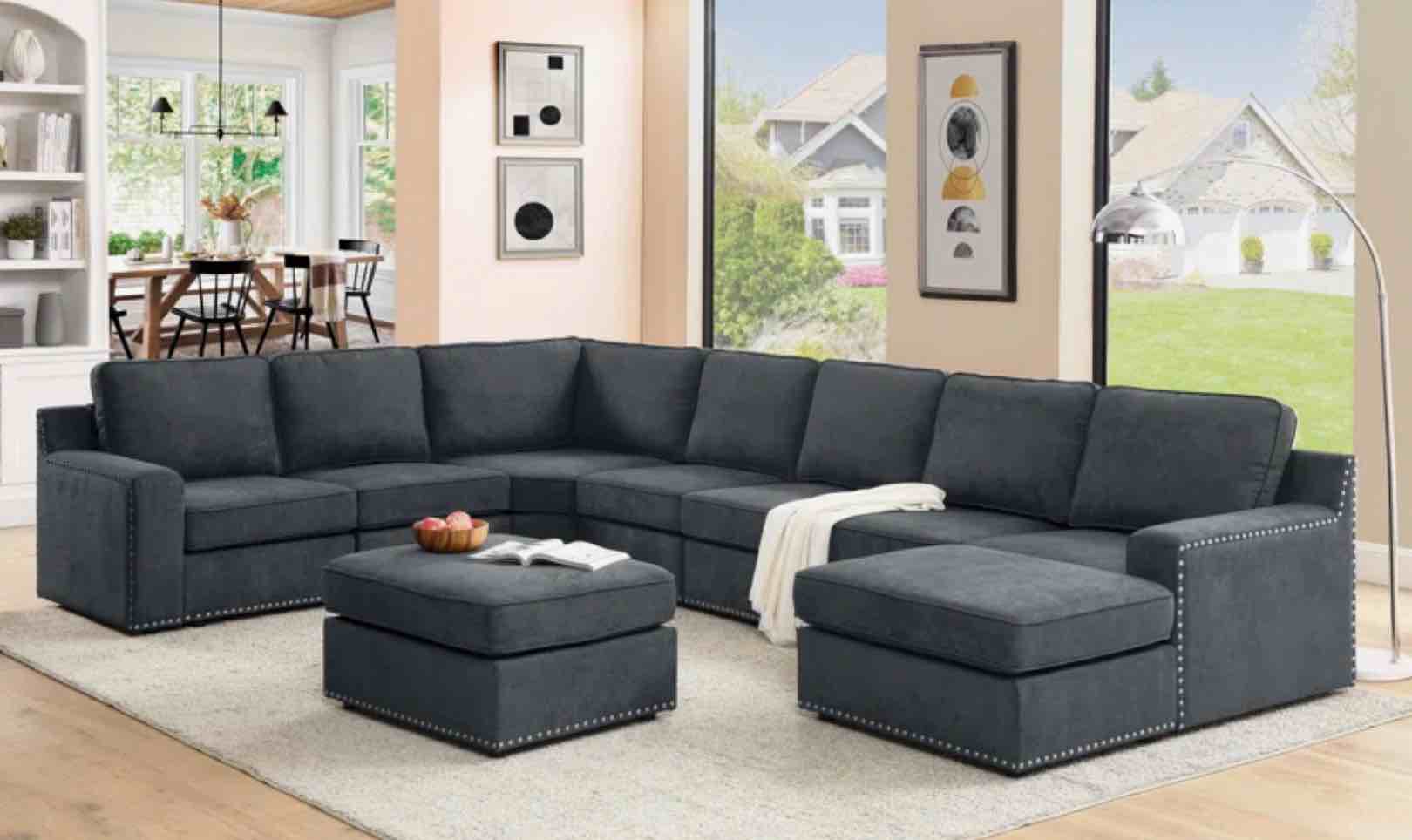Callyn 10 - Piece Upholstered Sectional (incomplete 2 boxes only consisting of 1 armless chair and 1 ottoman)