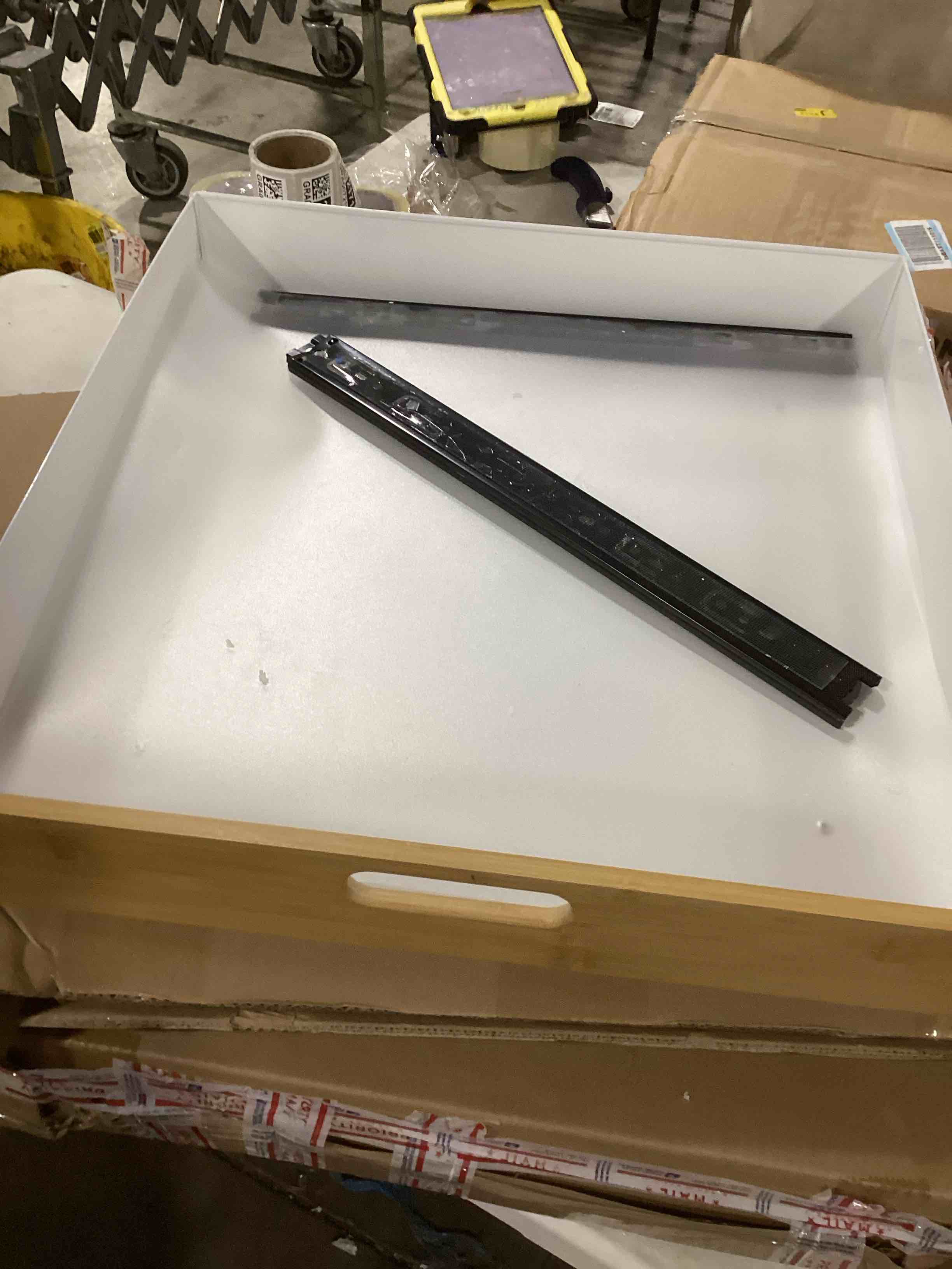 20” x 21” White Metal Drawer With Wooden Face (set of 2)
