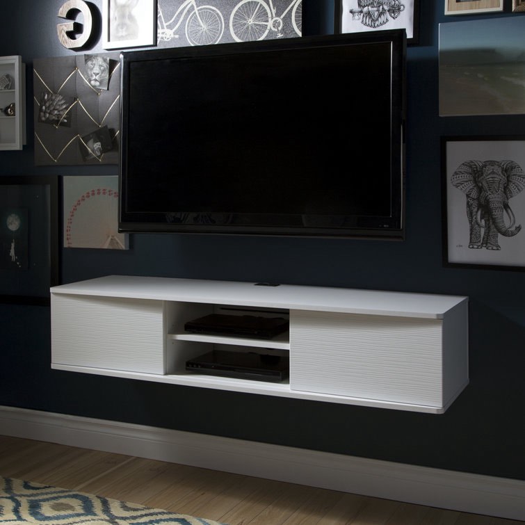 White Agora Floating TV Stand for TVs up to 65"