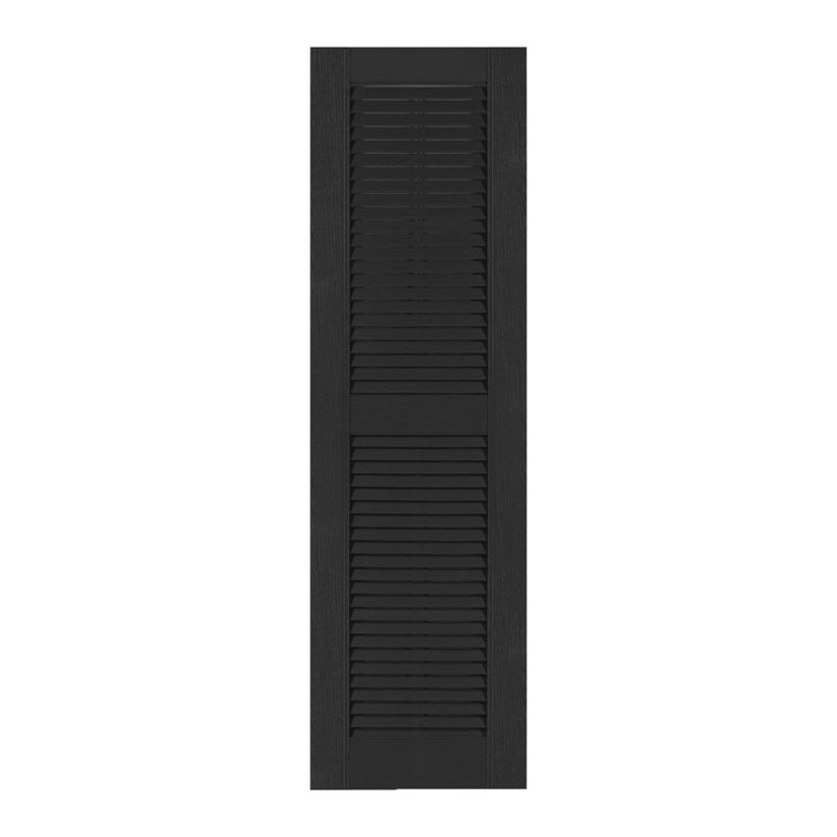 Black Custom Louvered Shutter with Straight Top