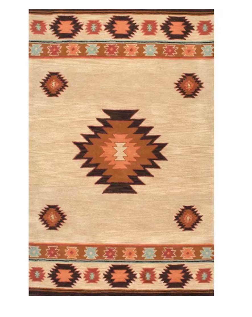 Shyla Abstract Beige 4 ft. x 6 ft. Area Rug