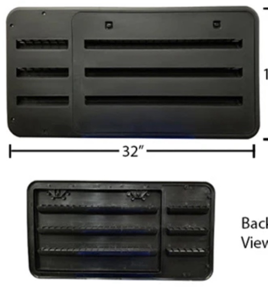 REFRIGERATOR - VENT - LARGE SIDEWALL - BLACK
