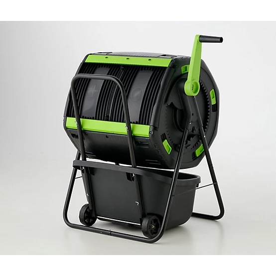 Maze 48 gal. Geared Two Compartment Compost Tumbler and Cart