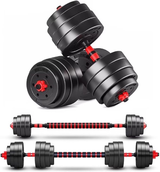 Adjustable-Dumbbells-Sets,Free Weights-Dumbbells Set of 2 Convertible To Barbell A Pair of Lightweight for Home Gym,Women and Men Equipment