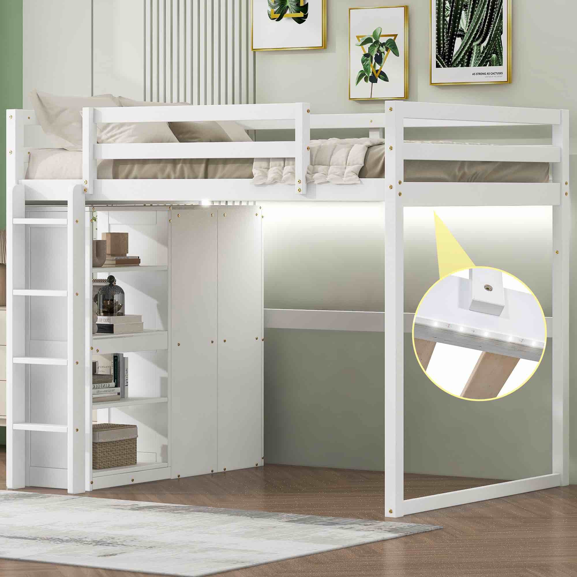 DERCASS Loft Bed with Built-in Wardrobe WF321600AAA (incomplete box 1 of 3 only)