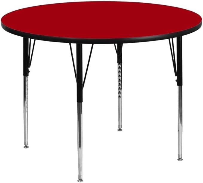 Flash Furniture Wren 42'' Round Red Thermal Laminate Activity Table - Standard Height Adjustable Legs (incomplete 1 box only consisting of table top)