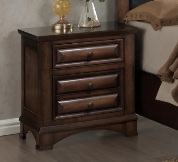 Broval 179 Light Espresso Finish Wood 2 Drawers Night Stand