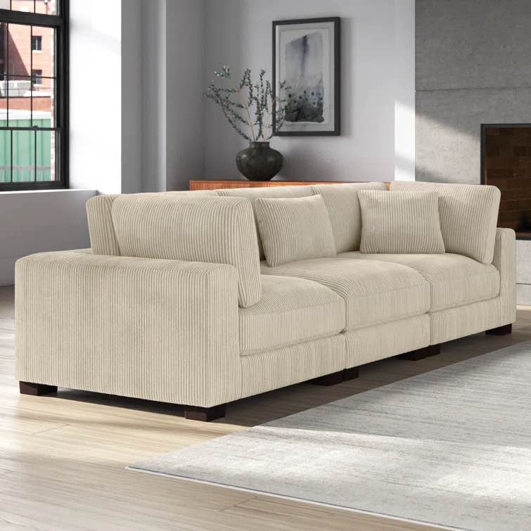 Assuntino 112'' Corduroy Sofa (incomplete 1 box only)