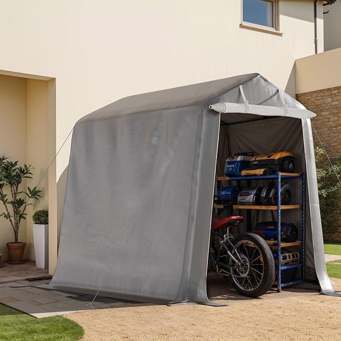 SUNLEI Durable Bike Shed, Ideal for Gardens, Yards, and Patios, Weather-Resistant Storage Solution for 2 Bikes