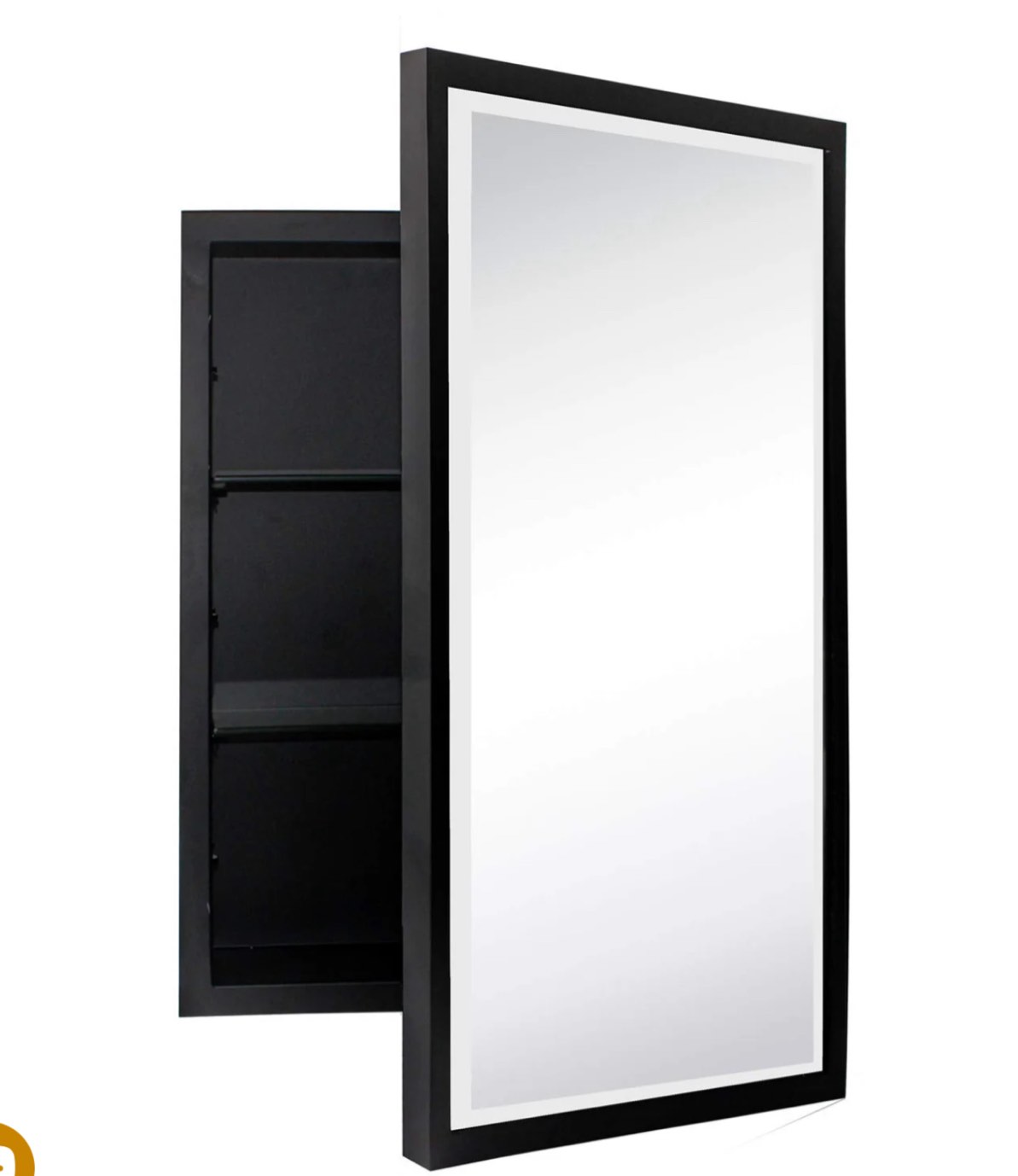 Haddison Rectangular Metal Framed Recessed Bathroom Medicine Cabinet with Mirror(similar to stock photo)