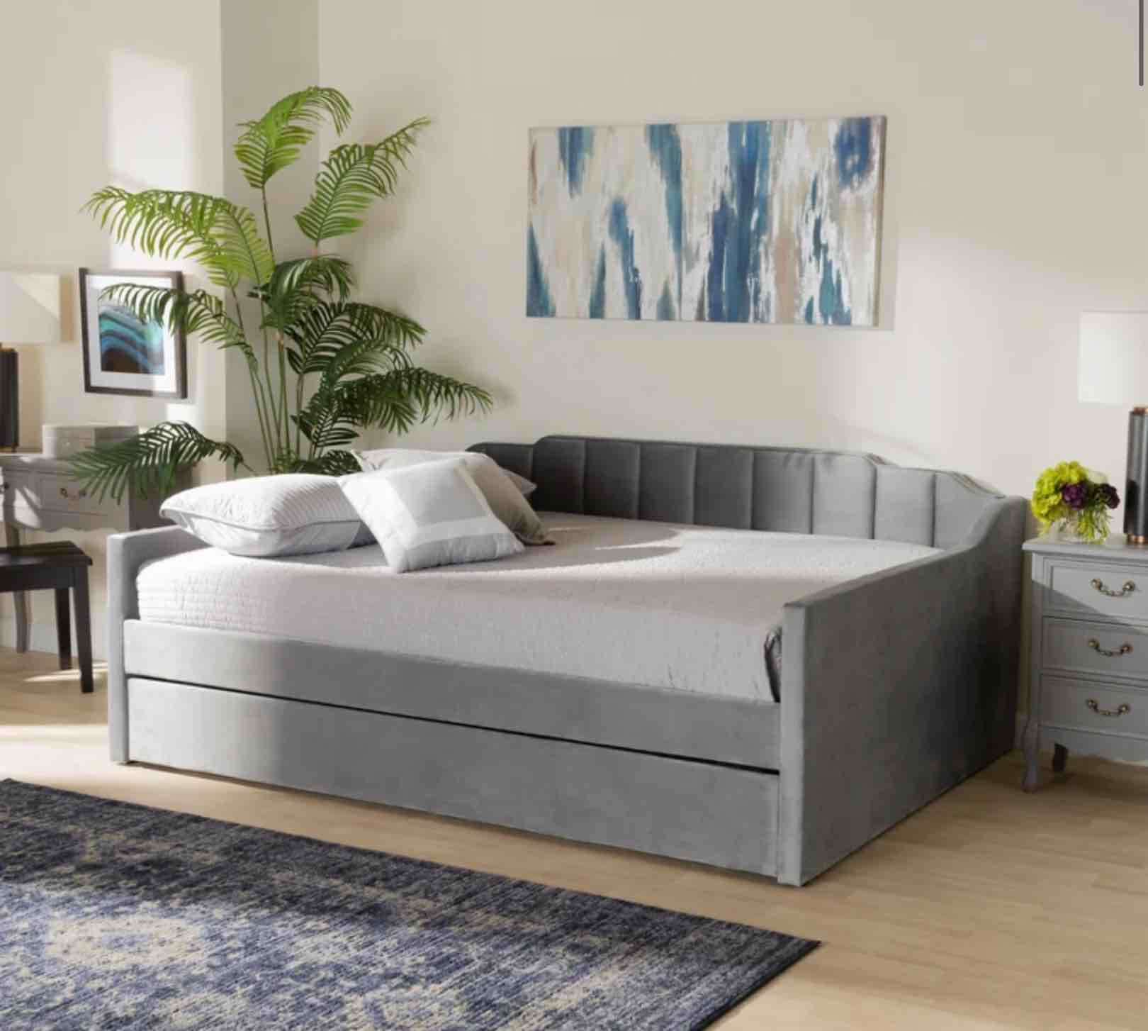  Ailish Upholstered Daybed with Trundle(incomplete box 2 of 2 ) 