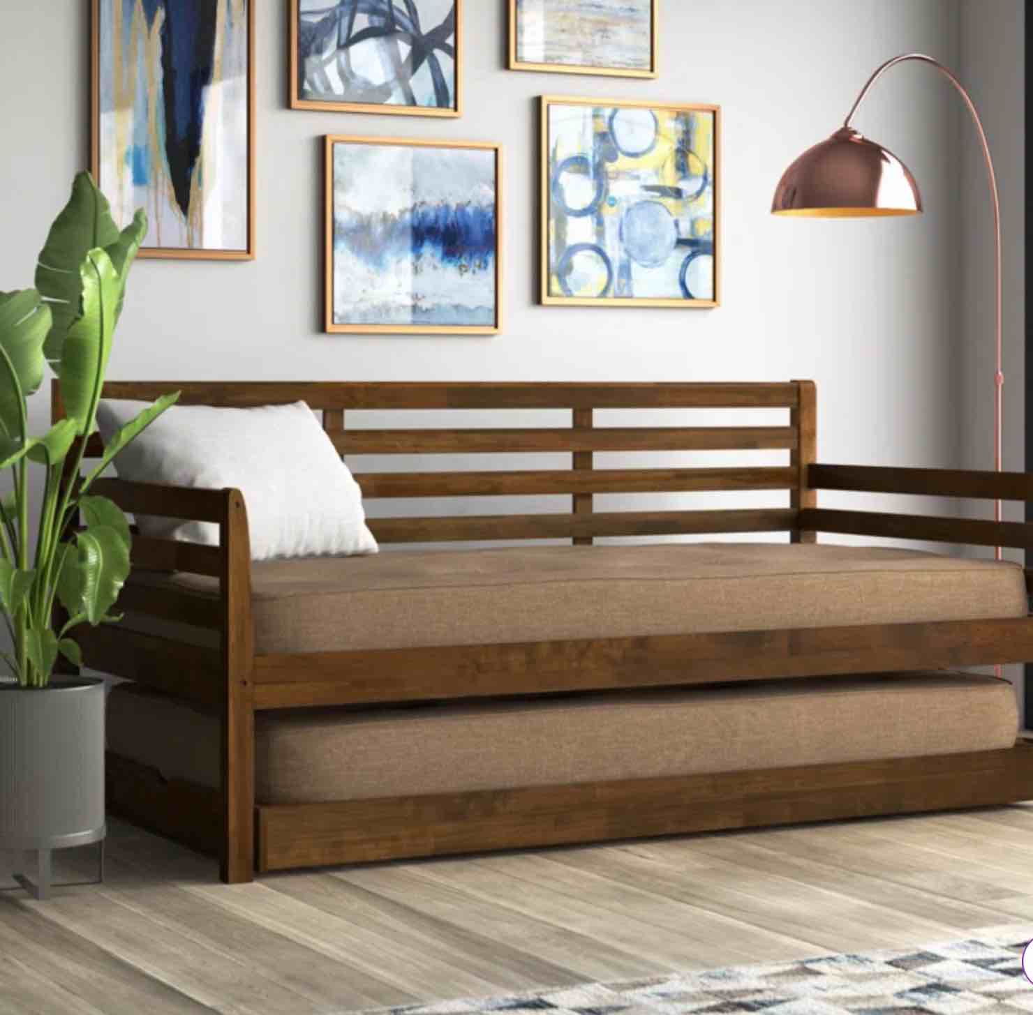  Alhamdi Boho Daybed and Pop-Up Bed with Linen Mattresses(Bed only) 