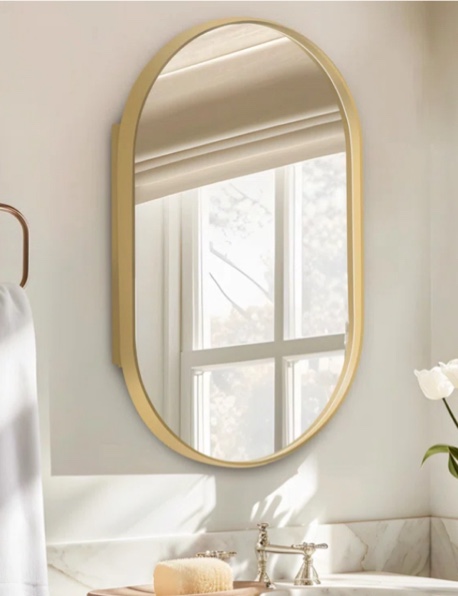 Gold Rosser 21'' W 34'' H Recessed Medicine Cabinet(seat 1 )