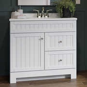 Style Selections Ellenbee 36-in White Single Sink Bathroom Vanity with White Cultured Marble Top | C22136D-SS(incomplete)
