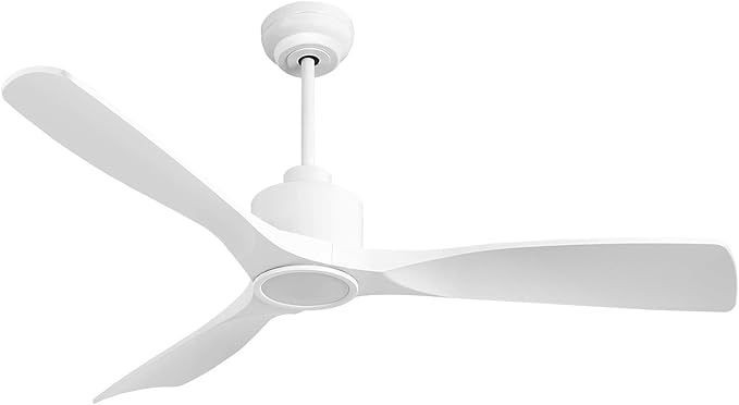 OFANTOP 52 Inch Smart Ceiling Fan with Quiet DC Motor, 3 Blade High CFM Indoor Outdoor Modern White Ceiling Fan with Lights Remote Control for Bedroom Living Room