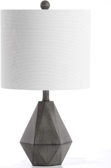 SAFAVIEH Lighting Collection Vaughn Dark Grey 18-inch Bedroom Living Room Home Office Desk Nightstand Table Lamp (LED Bulb Included)