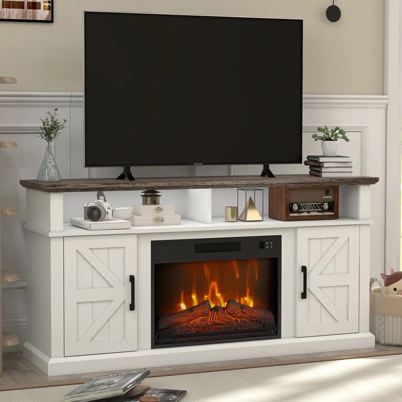 Boyle 58'' Media Console TV Stand With Fireplace(incomplete missing Fireplace ) 