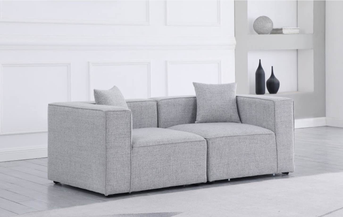 Cube Grey Modular Loveseat ( incomplete box 2/3)
