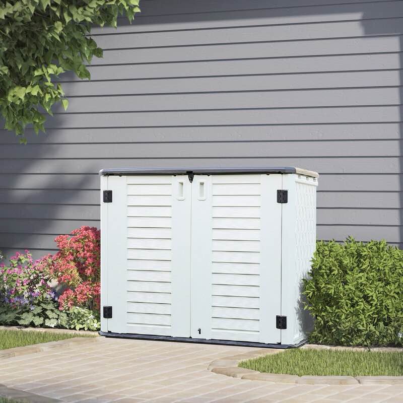 Outdoor 4 ft. 2 in. W x 2 ft. 5 in. D Horizontal Storage Shed (incomplete only box A) 