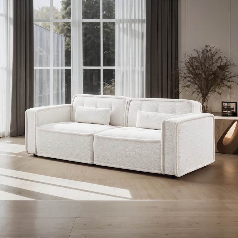 85 "Tufted Triple Seat Sofa (Incomplete Left Armless Only)